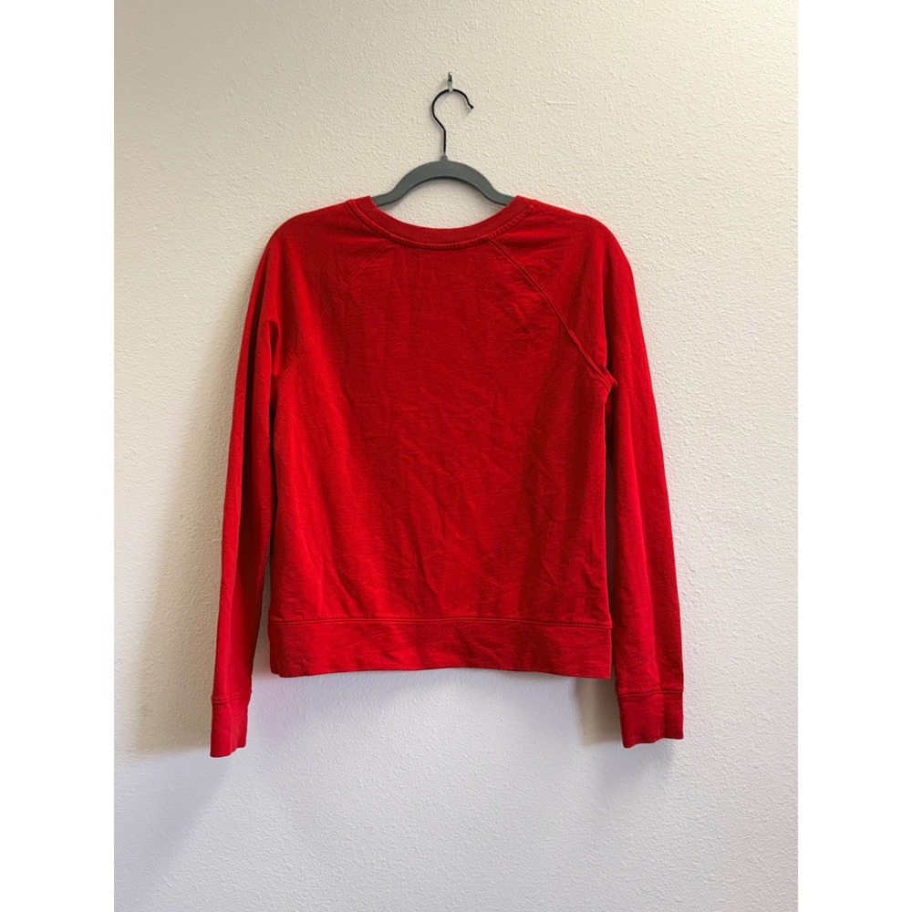 Armani Exchange Womens Red Beaded Logo Raglan Sweatshirt Size M Pullover